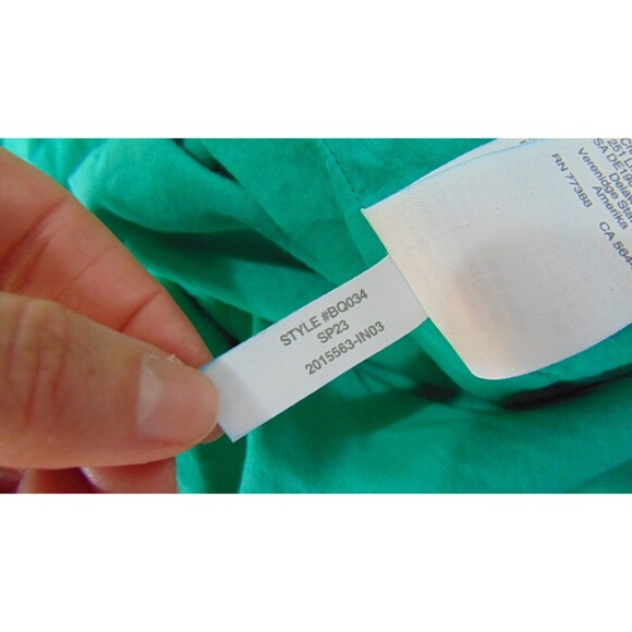 J Crew Green Eyelet Button Top Womens Plus Size XXL Short Sleeve Lined 2XL BQ034 - Picture 8 of 9